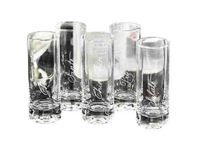 Cheers Celebration Etched Shot Glasses, Set of 6