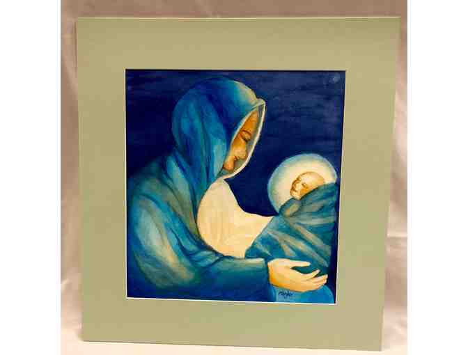 Original Watercolor Painting: Madonna & Child