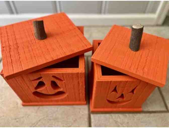 2 Wooden Jack O'Lanterns