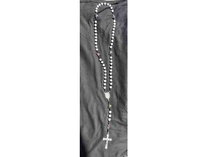 White Glass Bead Rosary - Photo 1