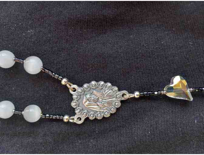 White Glass Bead Rosary - Photo 3