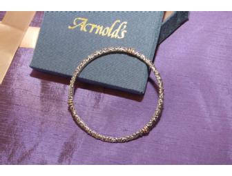 For That Special Lady- Sterling Silver Bangle with 14 carat Accents