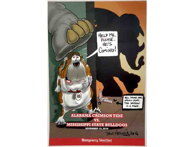 Alabama Crimson Tide Collector's Ad Posters by artist Dave Helvig: set of 12 / signed