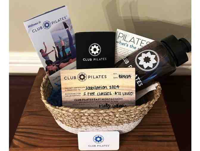 Club Pilates Gift Certificate: 2 sessions + gift basket