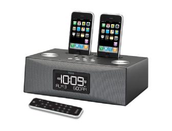 iHome Dual Dock Clock Radio & Audio System for iPhone and iPod