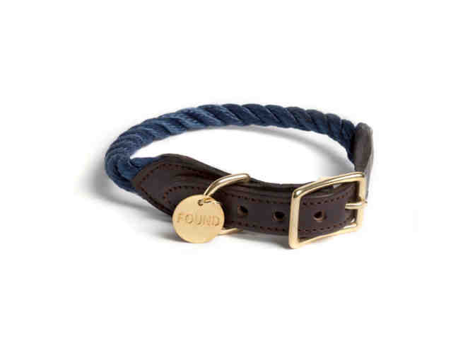 Found My Animal Rope Collar and Leash Set (small, navy)