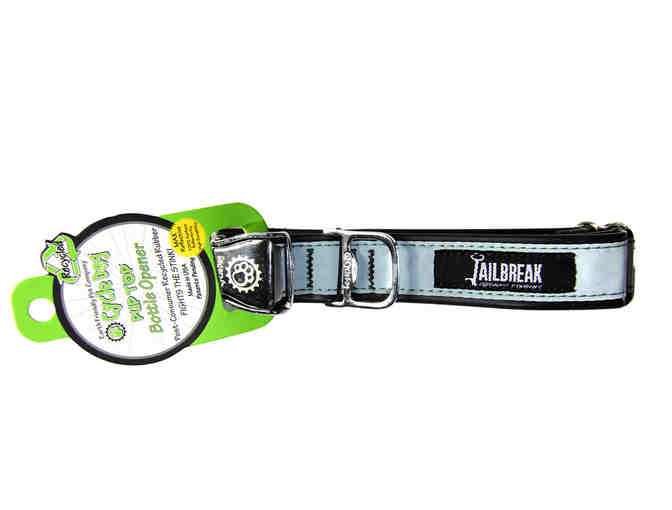 Recycled Bike Tube Dog Collar and Leash Set (M) from Jailbreak Brewing