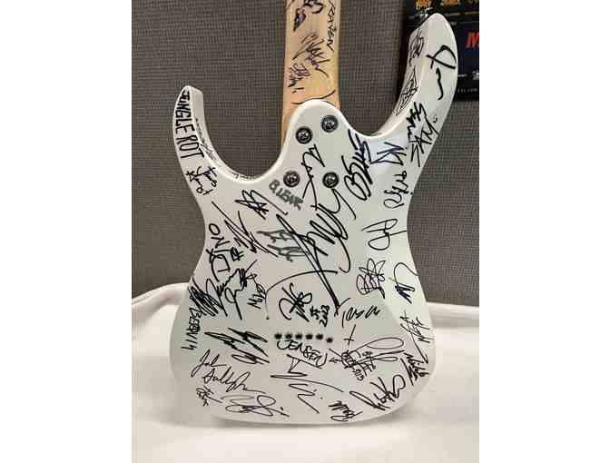 Milwaukee Metalfest autographed guitar with poster