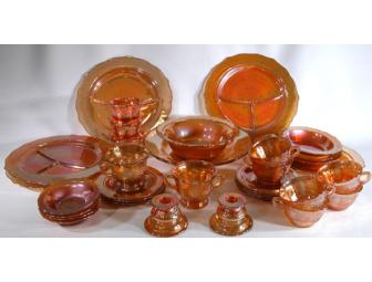 A set of Normandie Marigold Carnival Glass