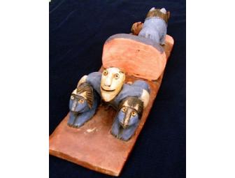 Wood Sculpture of Daniel and the Lions by Acclaimed Zimbabwean Artist, Zephania Tshuma (1932-2000)