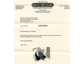 Certificate for One Dermabrasion Treatment-Grand Junction, CO