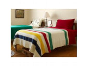 Hudson Bay Blanket-Queen Size 6 Point Wool Natural Multi
