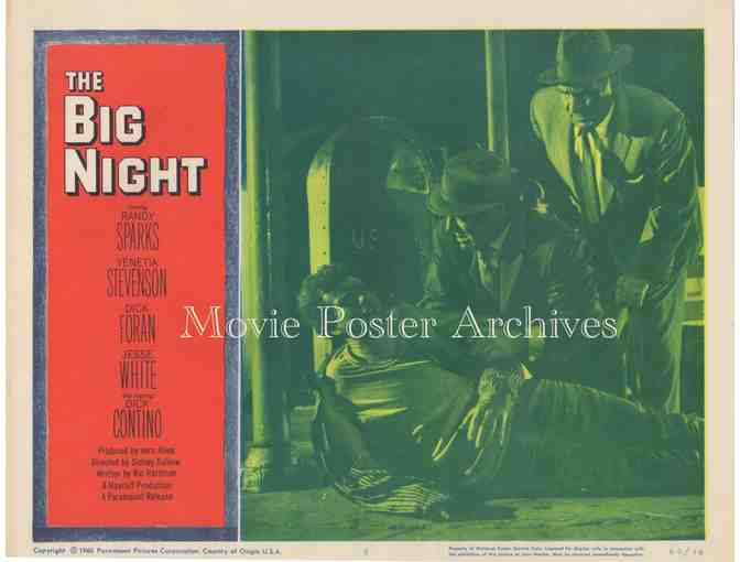 BIG NIGHT, 1960 11x14 LC set, Dick Foran, Jesse White, Randy Sparks, big money, big crime,