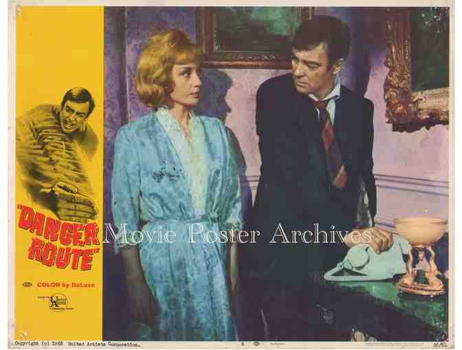 DANGER ROUTE, 1968 11x14 LC set, Richard Johnson, Diana Dors, Carol Lynley and Sam Wanamak