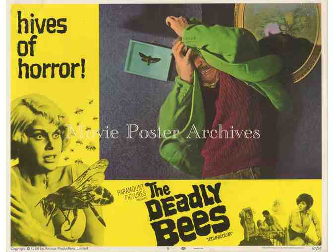 DEADLY BEES, 1967 11x14 LC set, Suzanna Leigh, Frank Finlay, Guy Doleman, insect horror.