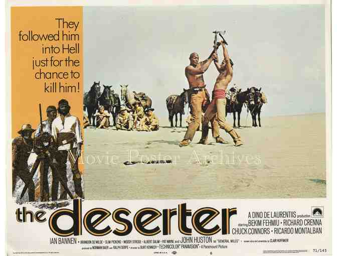 DESERTER, 1971 11x14 LC set, Chuck Connors, Ricardo Montalban, John Huston, Slim Pickens.