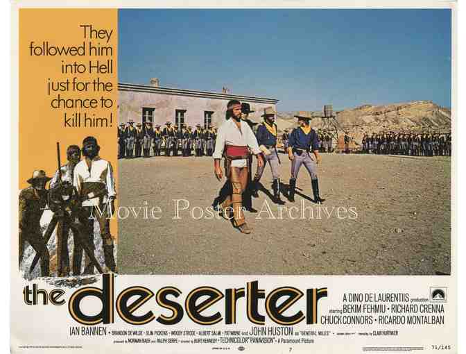 DESERTER, 1971 11x14 LC set, Chuck Connors, Ricardo Montalban, John Huston, Slim Pickens.