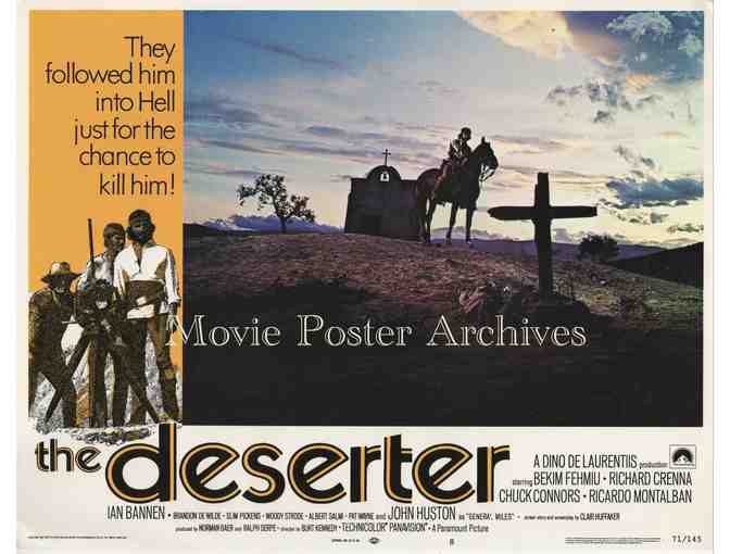 DESERTER, 1971 11x14 LC set, Chuck Connors, Ricardo Montalban, John Huston, Slim Pickens.