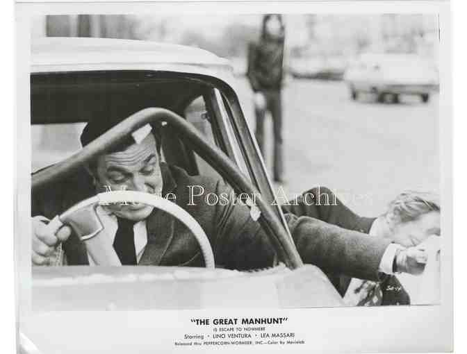 GREAT MANHUNT, 1974, 8x10 still set, Lino Ventura, Lea Massari