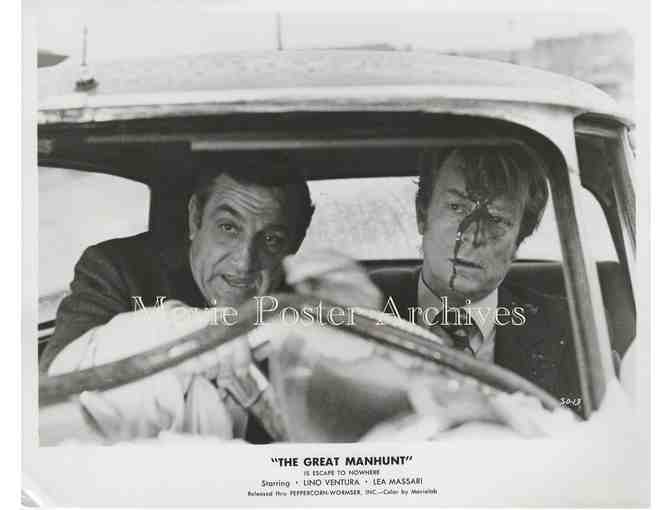 GREAT MANHUNT, 1974, 8x10 still set, Lino Ventura, Lea Massari