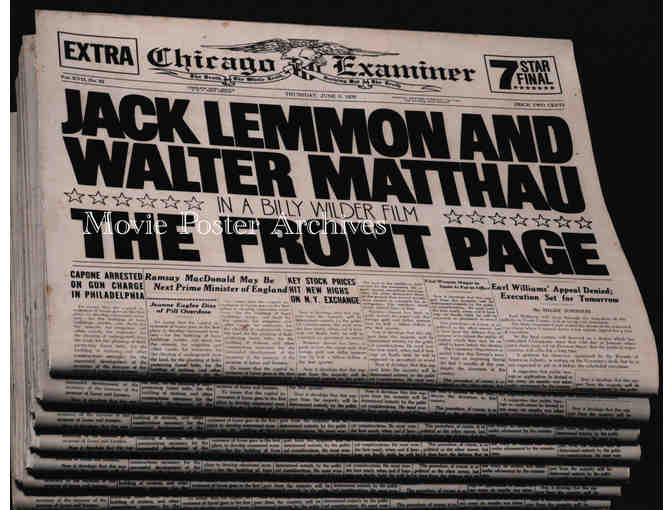 FRONT PAGE, 1975, program, Jack Lemmon, Walter Matthau, Carol Burnett