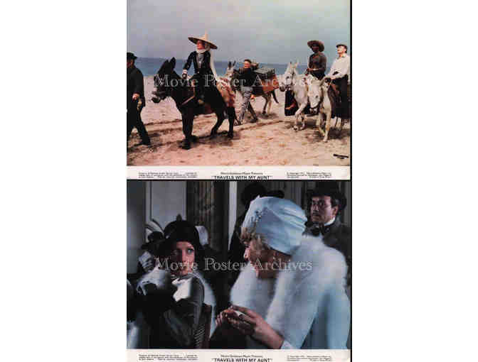 TRAVELS WITH MY AUNT, 1972, mini lobby card set, Maggie Smith, Lou Gossett Jr.