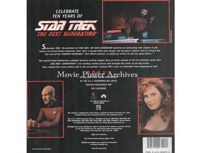 STAR TREK: THE NEXT GENERATION CALENDAR, 1997, 10TH anniversary calendar