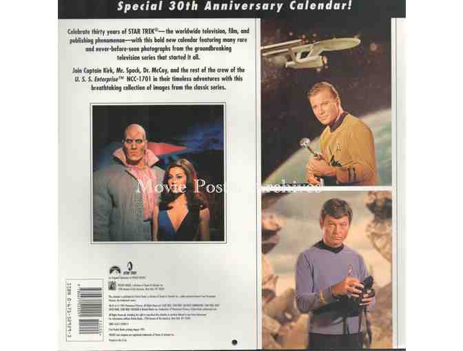 STAR TREK CALENDAR, 1996, the 30th Anniversary calendar of the classic tv series