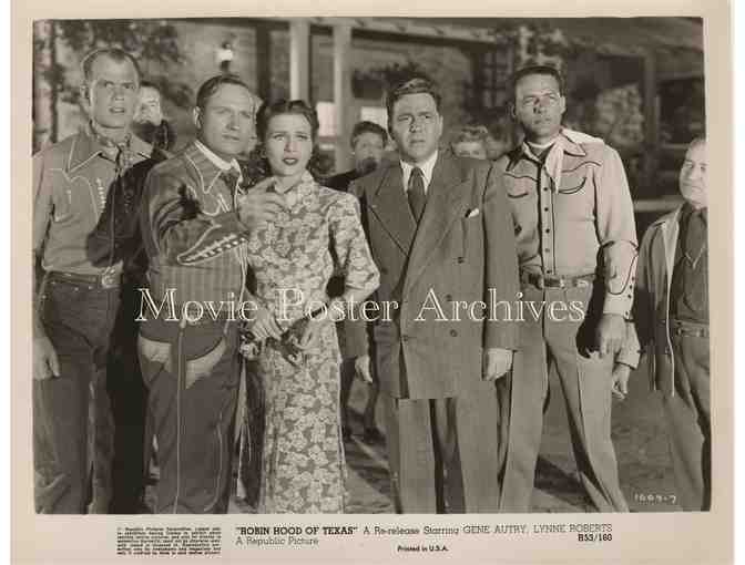 ROBIN HOOD OF TEXAS, 1947, movie still set, Gene Autry, Lynne Roberts, Holloway