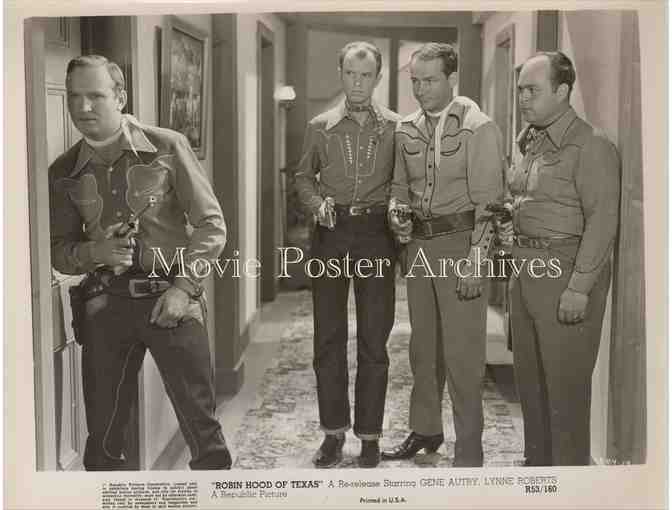 ROBIN HOOD OF TEXAS, 1947, movie still set, Gene Autry, Lynne Roberts, Holloway