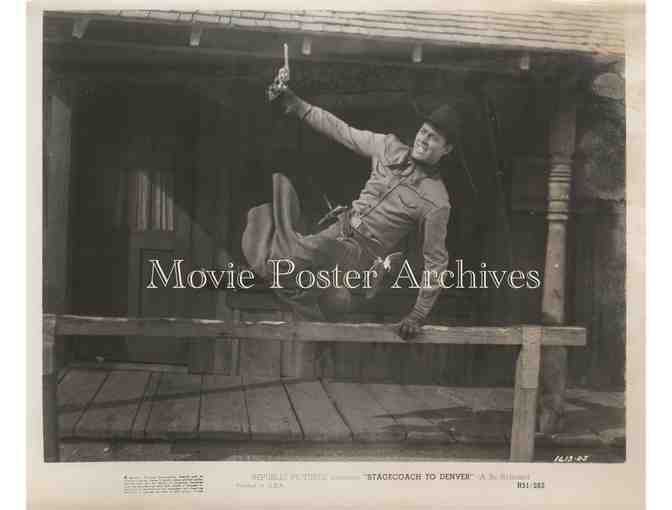 STAGECOACH TO DENVER, 1946, movie still set, Allan Rocky Lane and Robert Blake.