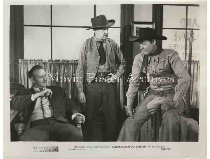 STAGECOACH TO DENVER, 1946, movie still set, Allan Rocky Lane and Robert Blake.