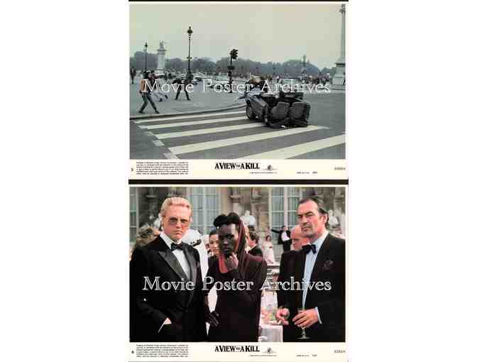 VIEW TO A KILL, 1985, mini lobby cards, James Bond, Roger Moore, Grace Jones