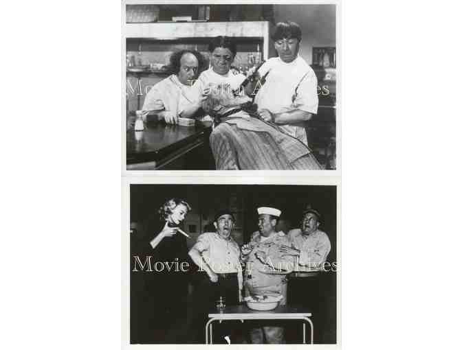 THREE STOOGES, 10 CLASSIC PHOTOS - B, Curly, Mo and Shemp Howard, Larry Fine.