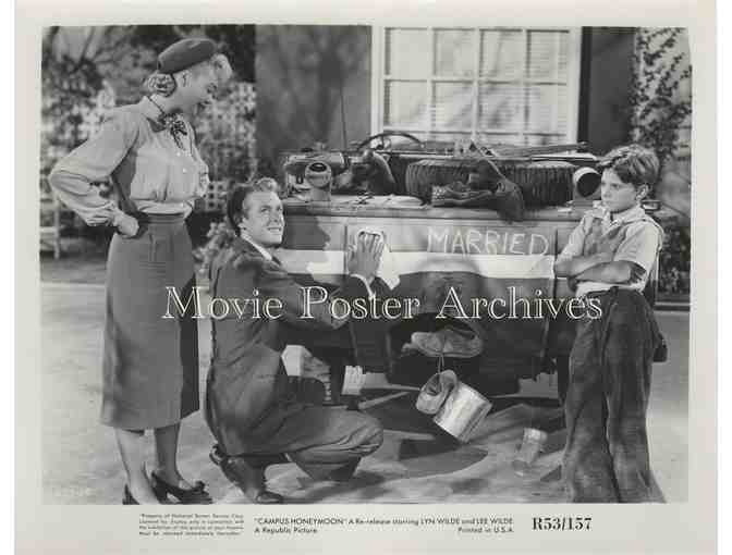 CAMPUS HONEYMOON,1948, movie still set, Lyn and Lee Wilde, Adele Mara,