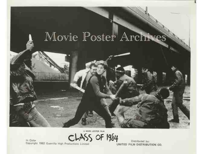 CLASS OF 84, 1982, movie still set, Michael J. Fox, Roddy McDowall,