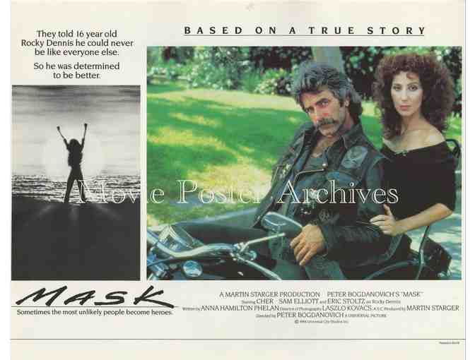 MASK, 1985, lobby card set, Sam Elliott, Cher, Eric Stoltz, Laura Dern, Richard A. Dysart.