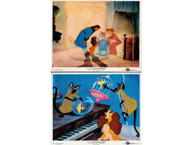 LADY AND THE TRAMP, 1955, mini lobby cards, Walt Disney cartoon