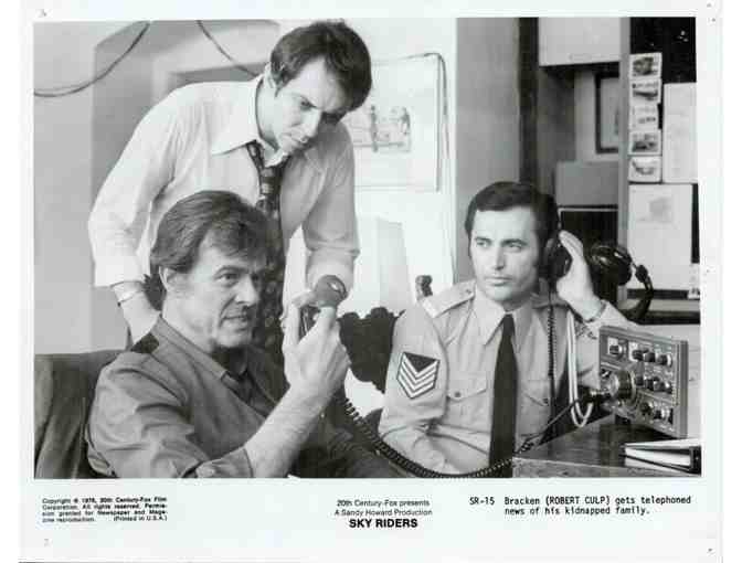 SKY RIDERS, 1976, cards and stills, James Coburn, Robert Culp