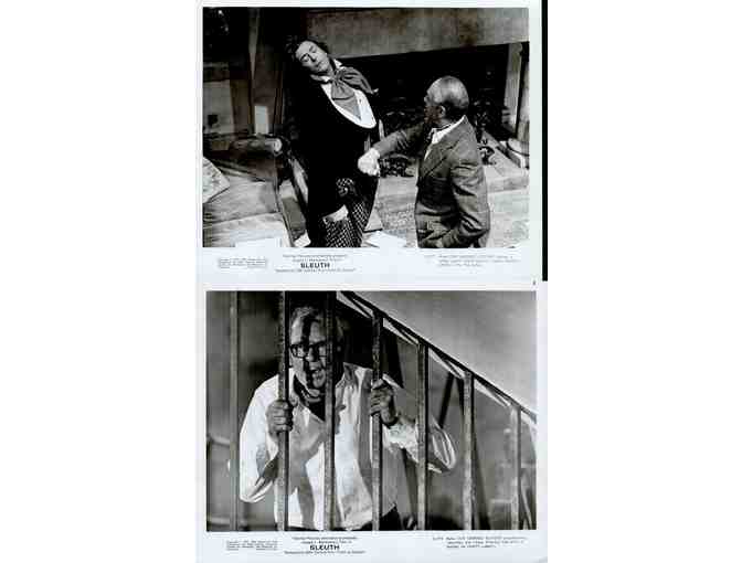 SLEUTH, 1972, cards and stills, Laurence Olivier, Michael Caine