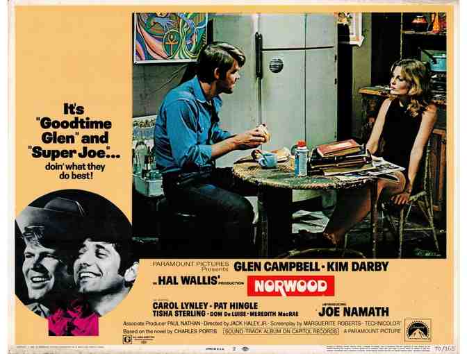 NORWOOD, 1970, lobby cards, Glen Campbell, Joe Namath