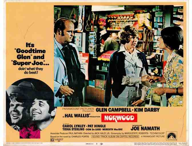 NORWOOD, 1970, lobby cards, Glen Campbell, Joe Namath