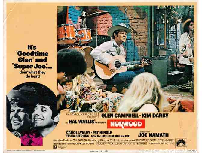 NORWOOD, 1970, lobby cards, Glen Campbell, Joe Namath