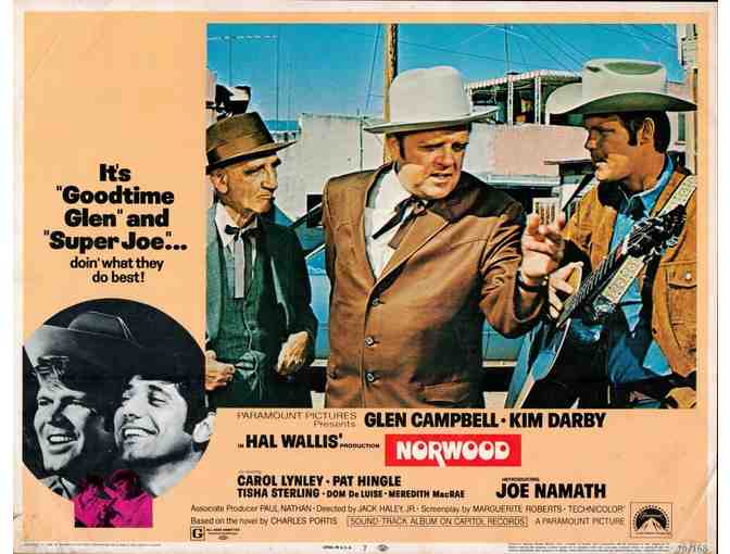 NORWOOD, 1970, lobby cards, Glen Campbell, Joe Namath