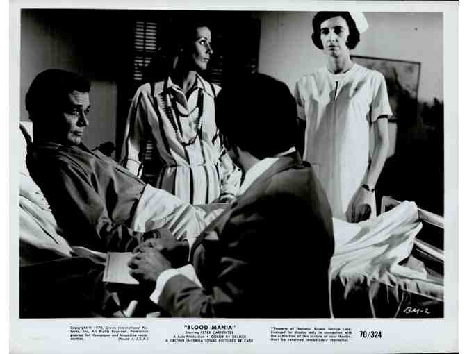 BLOOD MANIA, 1970, movie stills, Peter Carpenter, Vicki Peters