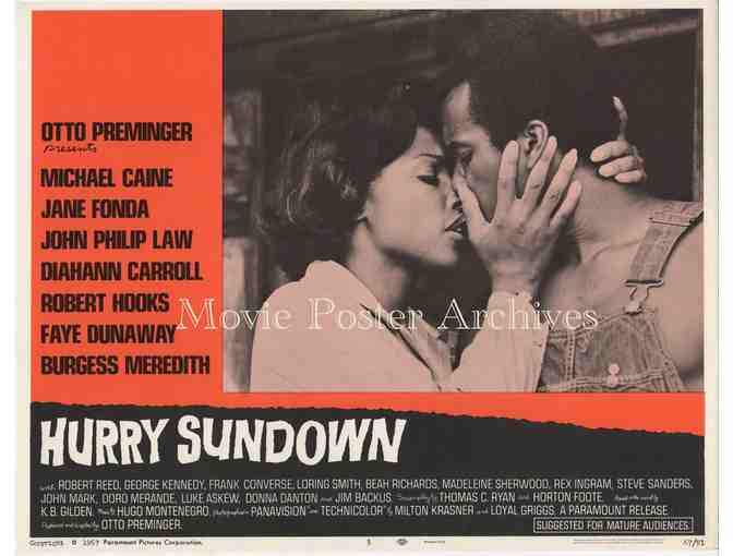 HURRY SUNDOWN, 1967, lobby cards, Michael Caine, Faye Dunaway