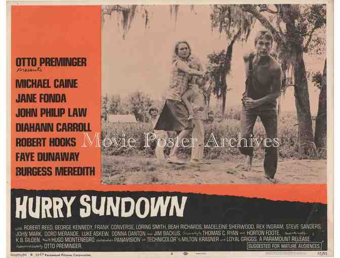 HURRY SUNDOWN, 1967, lobby cards, Michael Caine, Faye Dunaway
