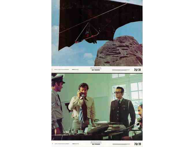 SKY RIDERS, 1976, cards and stills, James Coburn, Robert Culp