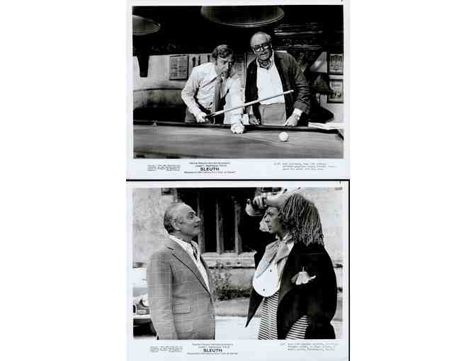 SLEUTH, 1972, cards and stills, Laurence Olivier, Michael Caine