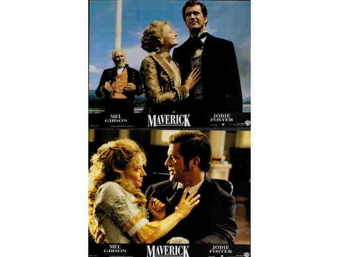 MAVERICK, 1994, French lobby cards, Mel Gibson, Jodie Foster